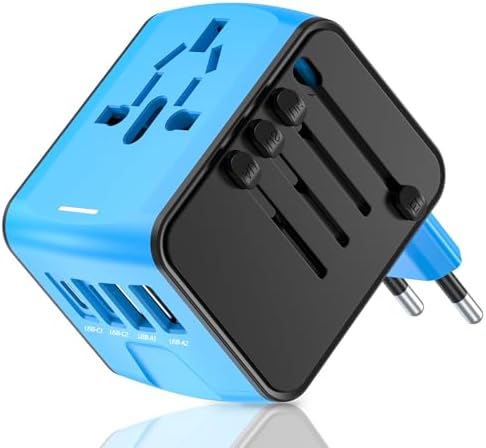 JMFONE Universal Travel Adapter – 5-in-1 International Charger with USB-C & USB-A Ports (200+ Countries)
